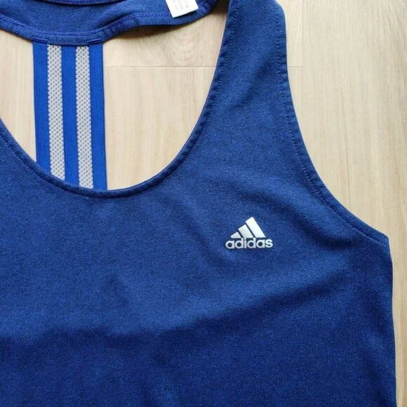 Adidas Climalite Racerback Tank Top Blue Womens Large - Picture 8 of 11
